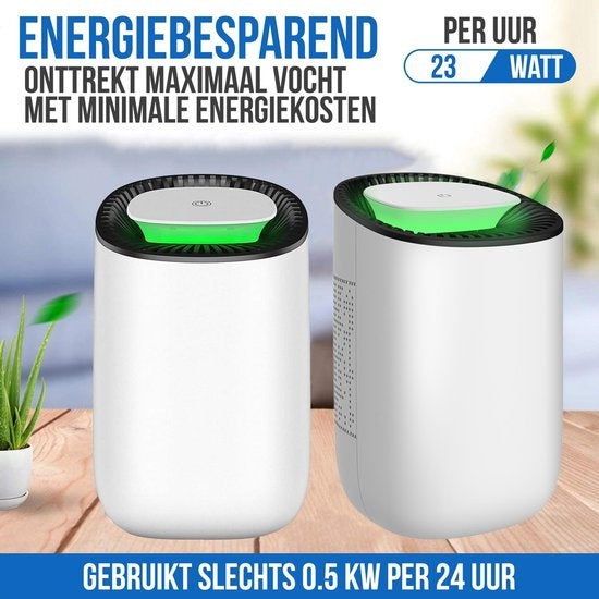 Strex Luchtontvochtiger – Stil & Compact – 600 ml/dag – Voor Huis, Slaapkamer & Kantoor - Wit
