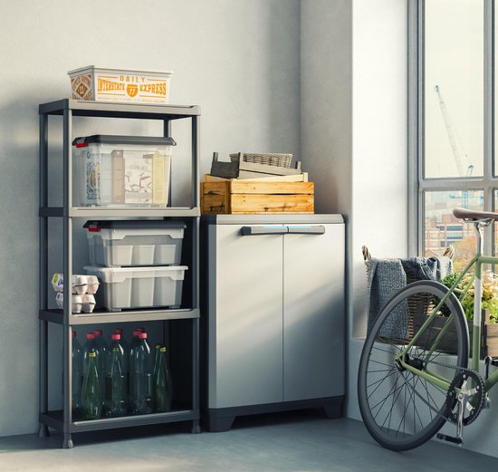 Keter Stellingkast Plus 60/4 - Opbergrek met 4 planken - 60x30x135cm - Zwart