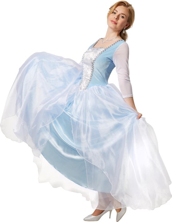 Dressforfun Sierlijke prinsessenjurk Cinderella M - verkleedkleding kostuum halloween verkleden feestkleding carnavalskleding carnaval feestkledij partykleding - 301884
