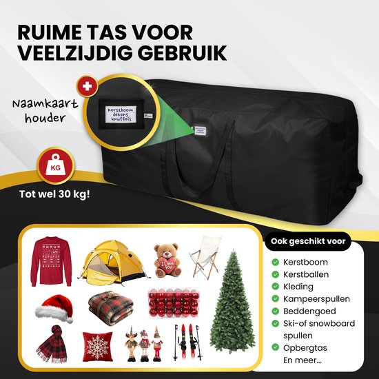 TTD® Kerstboom Opbergtas Zwart - 434 L - 600D Oxford Stof - Opbergbox