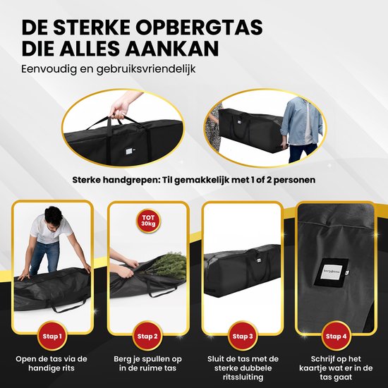 TTD® Kerstboom Opbergtas Zwart - 434 L - 600D Oxford Stof - Opbergbox