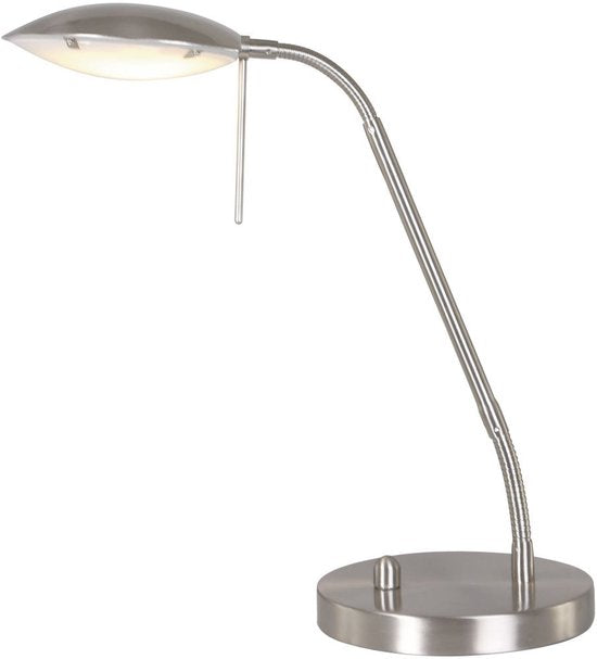 Stalen Tafellamp Biron 1315ST - Kantelbaar en Verstelbaar - Modern Design - Mexlite - Inclusief 194 cm Snoer - Hoogte 25-46 cm