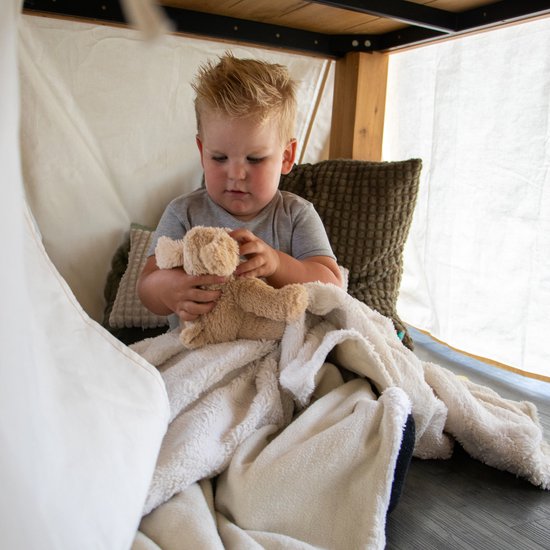 Sunny Nova Tafeltent Crème - Speeltent met ramen en deur van 100% katoen - Duurzaam en veilig speelplezier