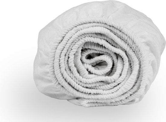 DoubleDry Hoeslaken Flanel 100% Zacht Katoen - Tweepersoons 180x200 cm - Rondom Elastiek - Wit