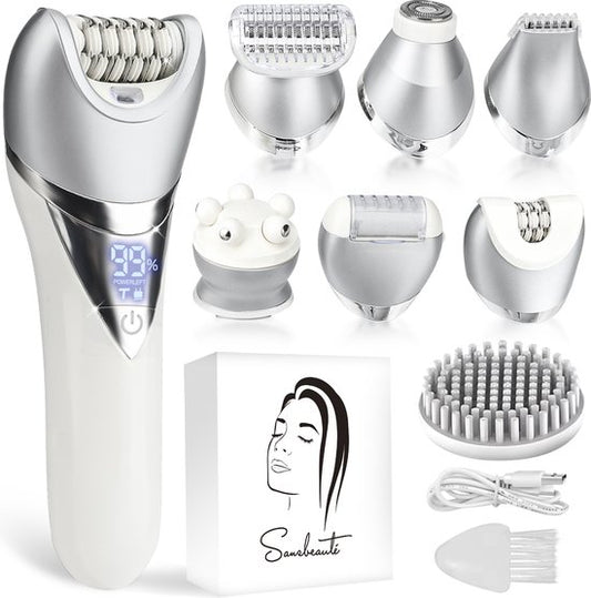 Sansbeauté® 7 in 1 Ladyshaves voor Vrouwen - Gezicht - Oksels - Benen - Epilator - Trimmer voor Vrouwen & Dames - Bikinitrimmer Dames - Scheerapparaat Vrouw