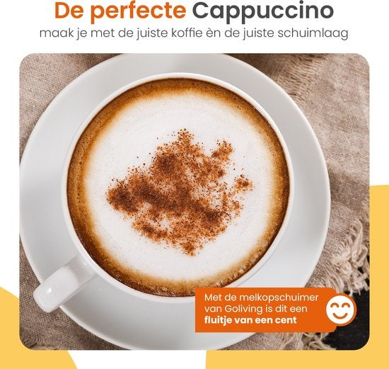 Goliving Melkopschuimer Elektrisch 4-in-1 Voor Opschuimen en Verwarmen Non-stick coating 240 ml Wit
