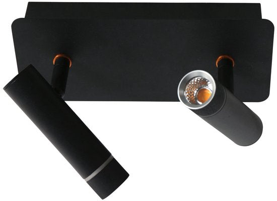 Wandlamp Steinhauer Volari 4713ZW zwart 2-lichts, kunststof en metaal, draaibaar en kantelbaar, moderne binnenverlichting met dimbare LED-modules