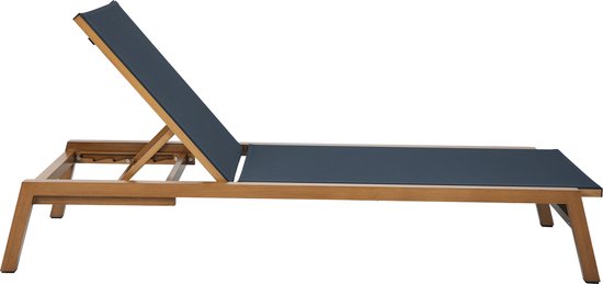 AXI Logan Ligbed Houtlook/antraciet – Gepoedercoat aluminium frame – Rugleuning met 5 standen - Textileen liggedeelte - 193x70cm