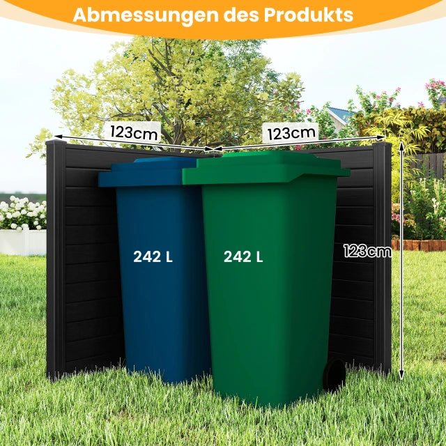 Coast Privacy Scherm Zwart – 2-Delig Buiten Schuttingpaneel met Metalen Grondpalen – 123 x 123 cm