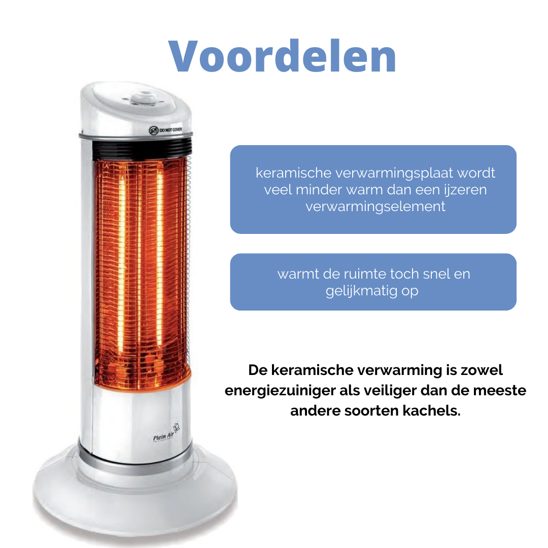 Plein Air Heater PAT-1200 - Keramische Kachel - 1200W -Roteerfunctie - 79 x 28 x 18,5 cm cm