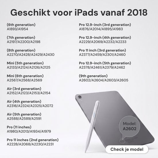 Nuvance Stylus Pen - Geschikt voor Apple iPad 2018-2026 - Touchscreen Pen - Incl. 6 Punten - Pencil