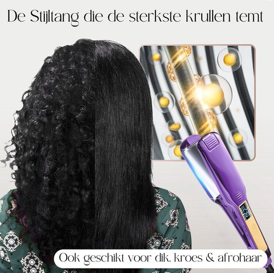 Sansbeauté® Professionele Stijltang - 2 in 1 - Krultang - Stijltangen - Hair Straightener - Snel Opgewarmd - 80℃ t/m 230℃ - Steilen & Krullen - ION technologie - Classic Purple