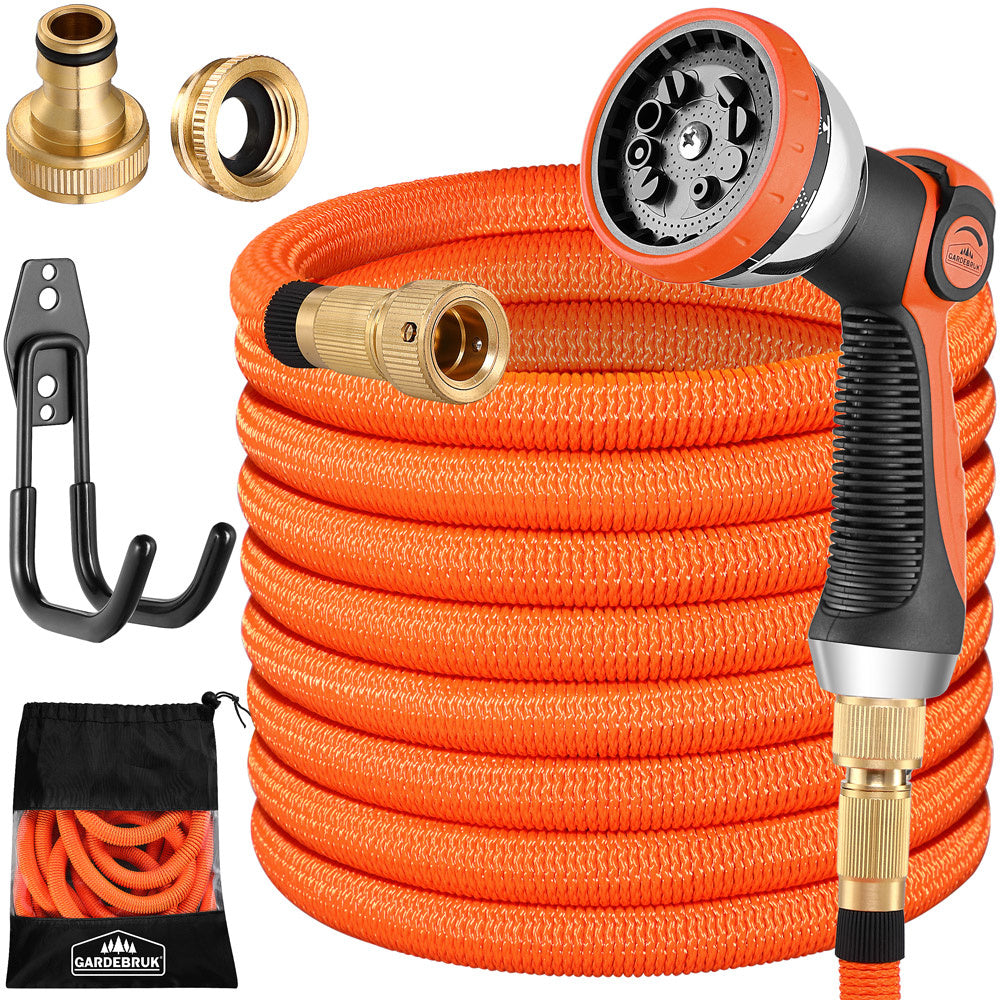 Gardebruk Tuinslang Flexibel - 30m 1/2" 3/4" Inch Wandmontage - Oranje