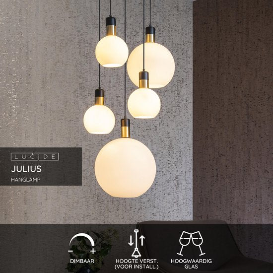 Lucide JULIUS - Hanglamp - 5xE27 - Opaal