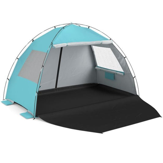 Coast Strandtent 260 × 150 × 160 cm – Beach Shelter met Luifel, UPF 50+ UV-Bescherming, Mesh Ramen & Draagtas – Blauw