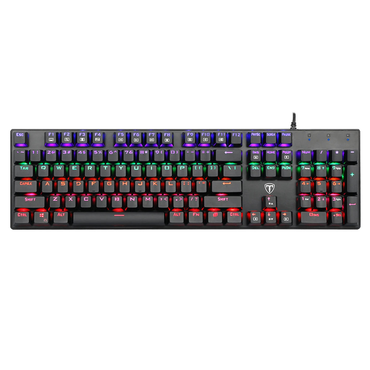 ET Mechanisch Toetsenbord USB Bedraad - 104 Toetsen - Blauwe Switch, RGB, Anti-Ghosting
