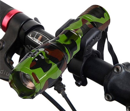 DutchWanted Militaire Zaklamp Groen- Inclusief Fietshouder- Zoomfuncties