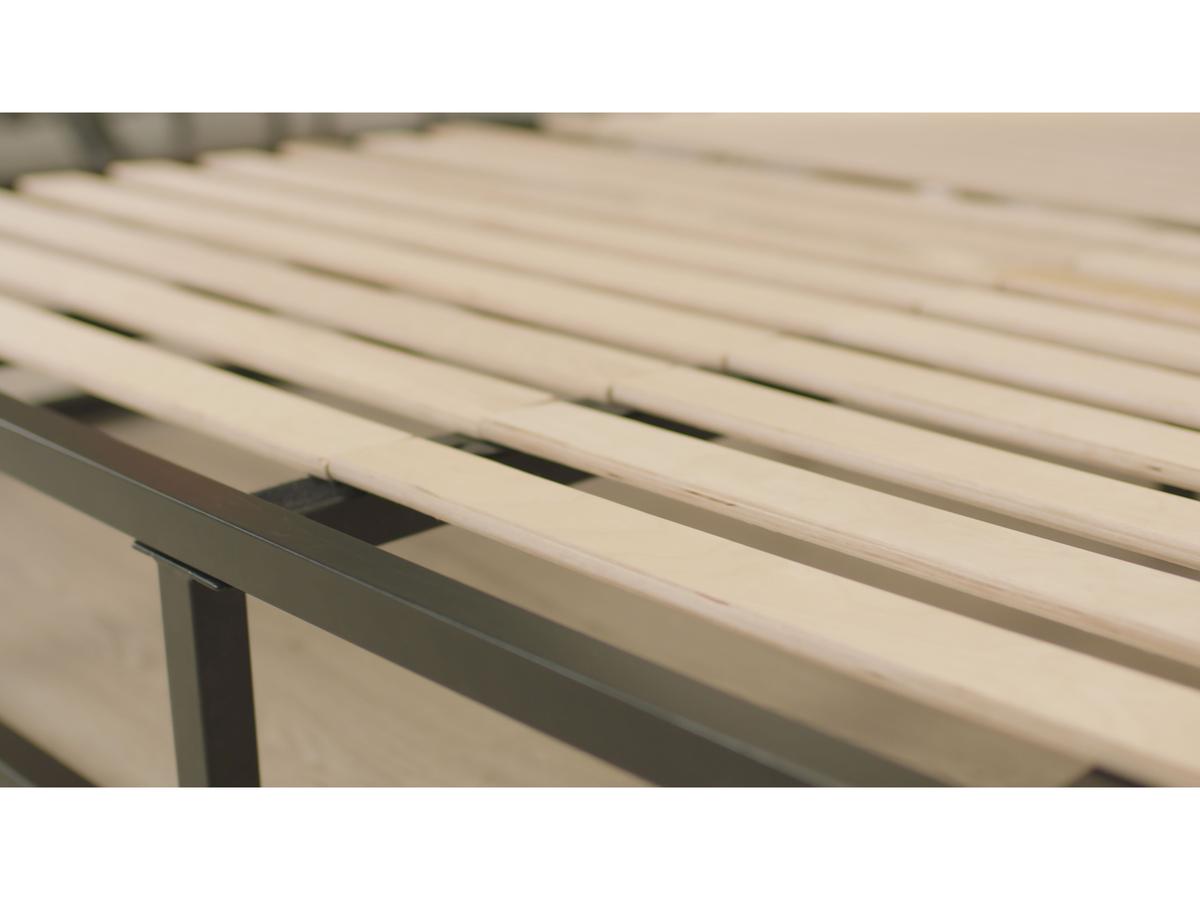 Emma Metalen Bed met Lattenbodem - 90 x 200 cm - Zwart