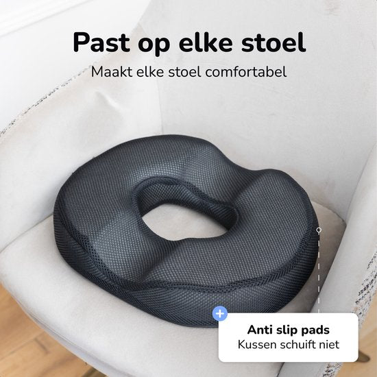 Zitkussen Orthopedisch - Donut kussen - Stuitje - Ergonomisch - Traagschuim - Voor Auto, Bureaustoel & Bank - Alyze