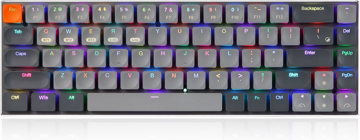 XINMENG RF-68MINI Draadloos Mechanisch Toetsenbord - 68Keys - Bluetooth/2.4G/Line 3modes - Low Blue Switch - RGB LIGHT - Windows/Mac - QWERTY - Lichtgewicht en draagbaar