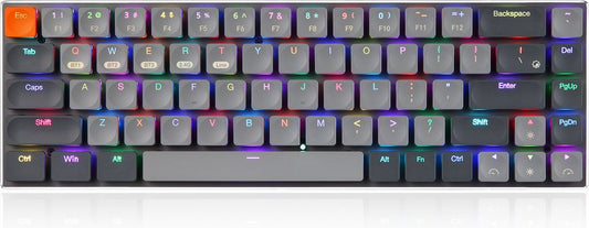 XINMENG RF-68MINI Draadloos Mechanisch Toetsenbord - 68Keys - Bluetooth/2.4G/Line 3modes - Low Blue Switch - RGB LIGHT - Windows/Mac - QWERTY - Lichtgewicht en draagbaar