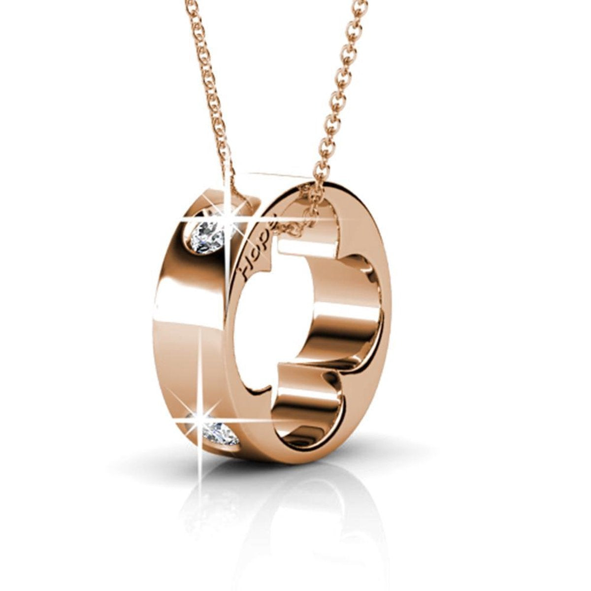 Yolora Dames Ketting met Hanger – Kalpa Camaka Kristallen – Rosé – 18K Roségoud Verguld – Luxe Giftbox