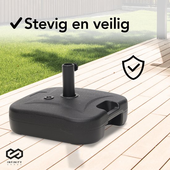 Infinity Goods Parasolvoet - Vulbaar - 40KG - Compact en Stabiel - Parasolhouder - Kunststof - Antraciet