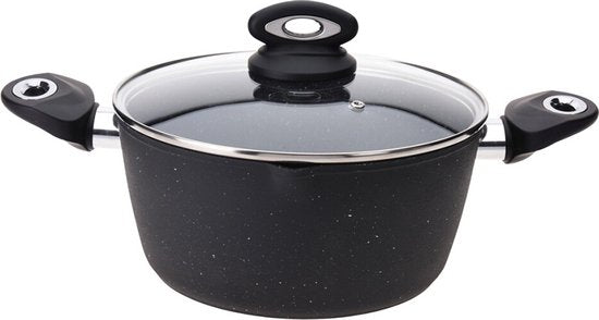 Excellent Houseware Braadpan met deksel 24 cm gesmeed aluminium