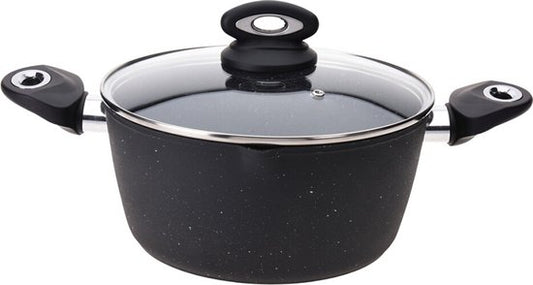 Excellent Houseware Braadpan met deksel 24 cm gesmeed aluminium