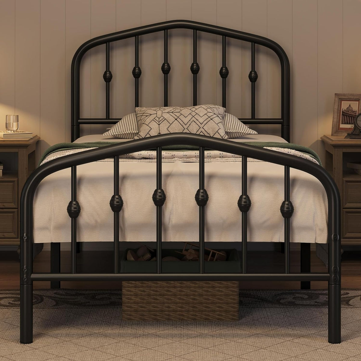 Yaheetech Metalen Bedframe - 90 x 200 cm - Zwart