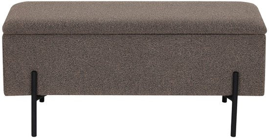 House Nordic Opbergbank Watford - Bruin Bouclé Stof - 95x43x37cm