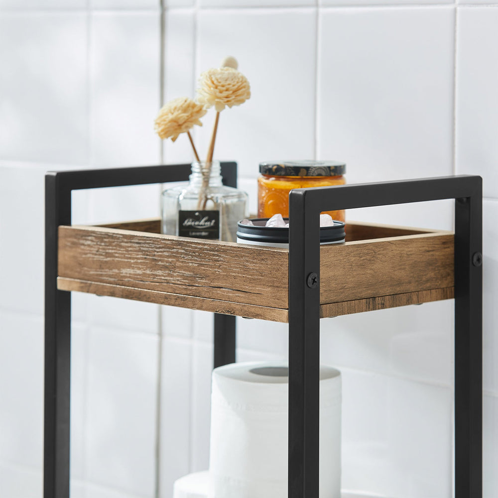SoBuy FRG226-F Vintage Kastje - 3 Opbergvakken - 28x74x20cm - Bruin