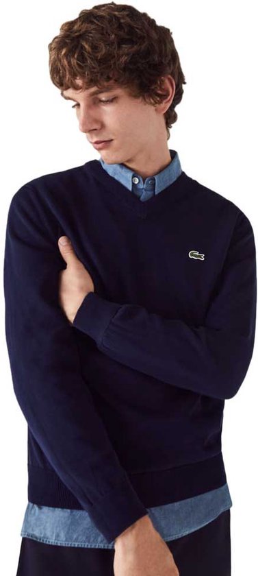 Lacoste Organisch Katoen V-hals Trui - Sporttruien - navy (marineblauw) - Mannen - Maat S