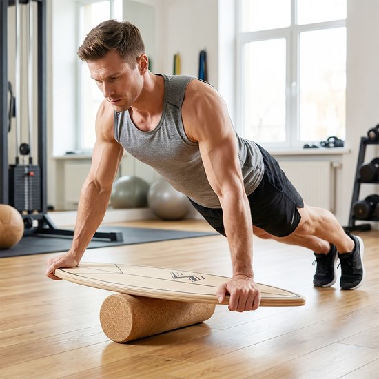 House of Balance Balansbord -Balance Board - Surf Balance Board - Surf trainer - Surf Board - Wobbel Board - Hout