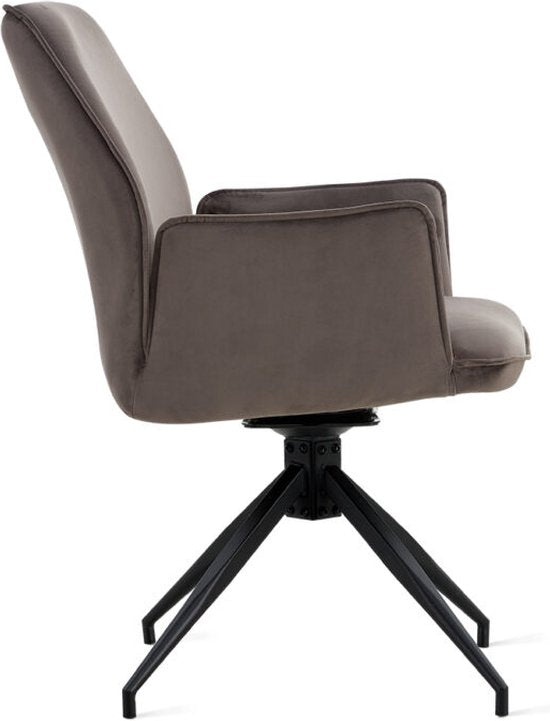 Eetkamerstoel Jill Velvet Antraciet | Set van 2