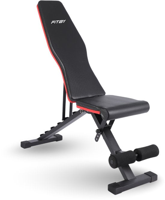 Fitby Fitnessbank - Halterbank - Bench Press - Trainingsbank - Verstelbaar - 150 kg Draagkracht - Inklapbaar - Zwart