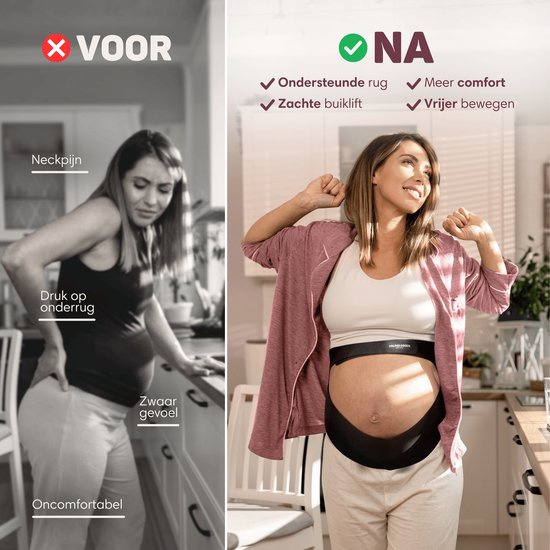 Vulpes Goods® Babycare - Buikband Zwangerschap - Verstelbare Zwangerschapsband - Buikband voor Zwangerschap - Onzichtbaar & Ademend - Buik & Rugsteun - Maat L - Bekkenband - Pregnancy Belt - Bekkenbrace - incl. Waszak