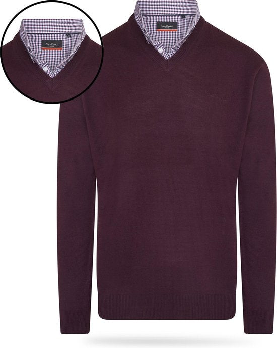 Pierre Cardin - Heren Sweaters Mock Pullover - Rood - Maat M