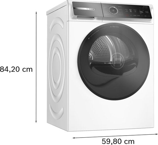 Bosch WRB247D0FG - Serie 8 - Wasdroger - Warmtepompdroger - 9 kg - Energielabel A - Zelfreinigende condensor Blijvend energiezuinig - Air Max Dry: perfecte droogresultaten en laag energieverbruik.