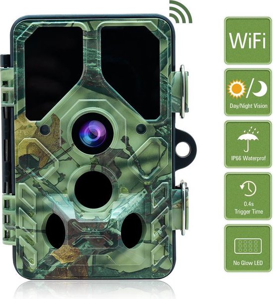 Camouflage EZ45 Wildcamera - Wildcamera Met Nachtzicht - Met WIFI - Tuin Observatie - 24MP