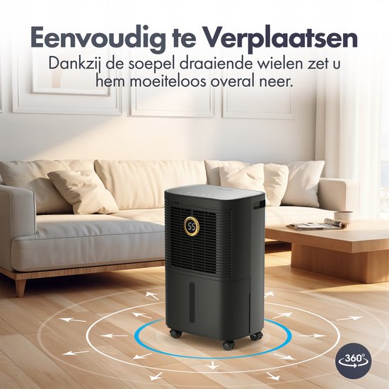 Komodo Luchtontvochtiger - 16L Per Dag - Slaapkamer, Badkamer, Huis & Kelder - Dehumidifier - Was-droog Functie - Voorkomt Schimmel - Komodo