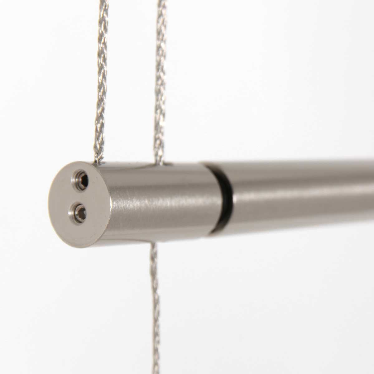 Hanglamp Profilo 3318ST van Steinhauer van staal, 150 cm breed, hoogte instelbaar van 110 tot 170 cm, 2100 lumen, modern design voor binnengebruik