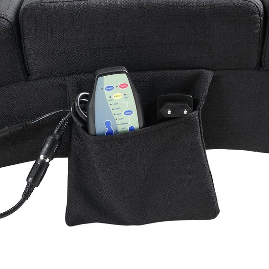 Casaria Relaxfauteuil - Massage en Verwarmingsfunctie Stof - Antraciet