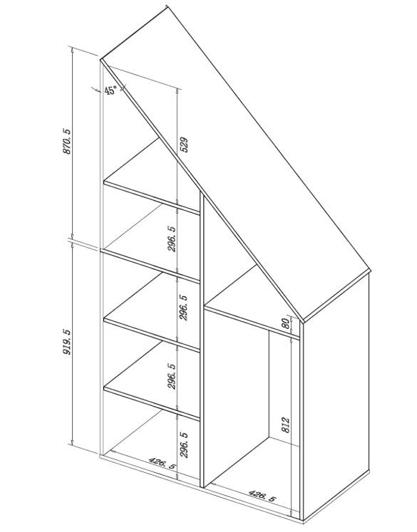 VDD Kledingkast voor Schuine Wand - 182 x 47 x 91 cm - Wit - Schuifdeuren - 2 Planken - Kledingstang