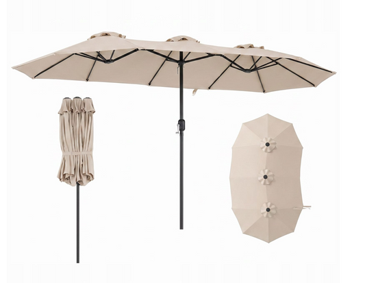 Coast klassieke tuinparasol 400 x 222 cm - beige