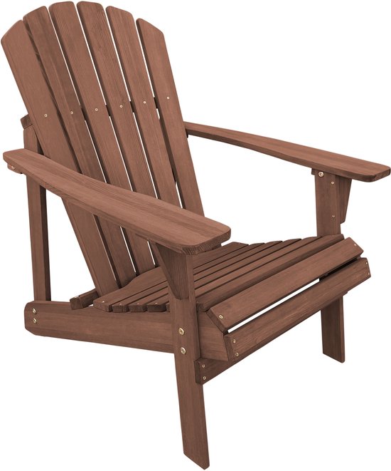 AXI Carmen Adirondack Stoel Coffee – Houten loungestoel met armleuningen – Hoge rugleuning - 90,5x78,4x93cm