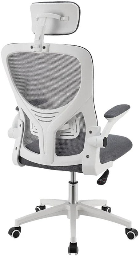 Juskys Ergonomische Bureaustoel - Baltimore - Wit / Grijs