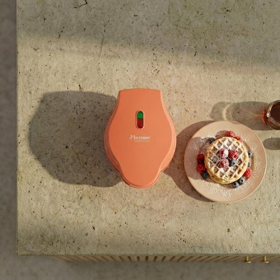 Bestron Wafelijzer - AMW500PE - 550W - Mini wafel - Anti aanbaklaag - Oranje