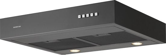 Inventum AKO6015ZWA onderbouw afzuigkap 60 cm - Afzuigcapaciteit 350 m3/h - Geschikt voor grote keuken - 3 standen - Ledspots - Luchtafvoer en recirculatie - Zwart
