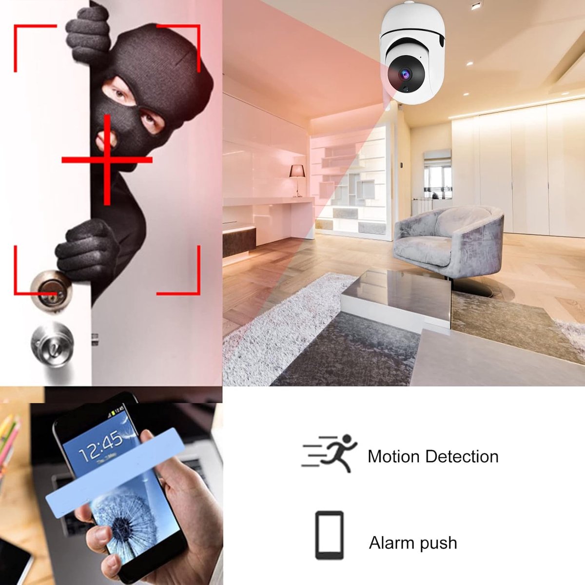 Fuegobird ZOSI C528 Indoor IP Camera - met dubbele lens - 6MP - Intercomfunctie - Beveiligingscamera - Huisdiercamera - Baby camera - Compatibel met 2.4G/5G WIFI - Werkt met app - Wit